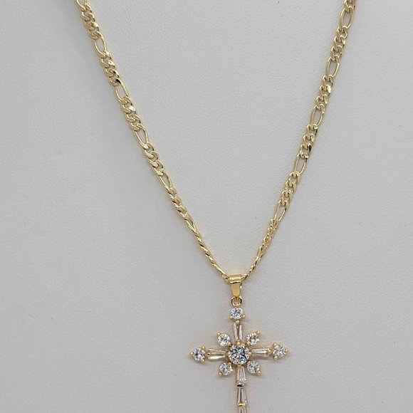Brand New Brazilian 18k Gold Filled Cross Necklace - Picture 3 of 7